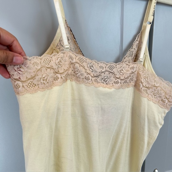 NWT Y2K Womens LG Babydoll Camisole Top Cream Lace Beaded Romantic Boho Strappy - Picture 5 of 9